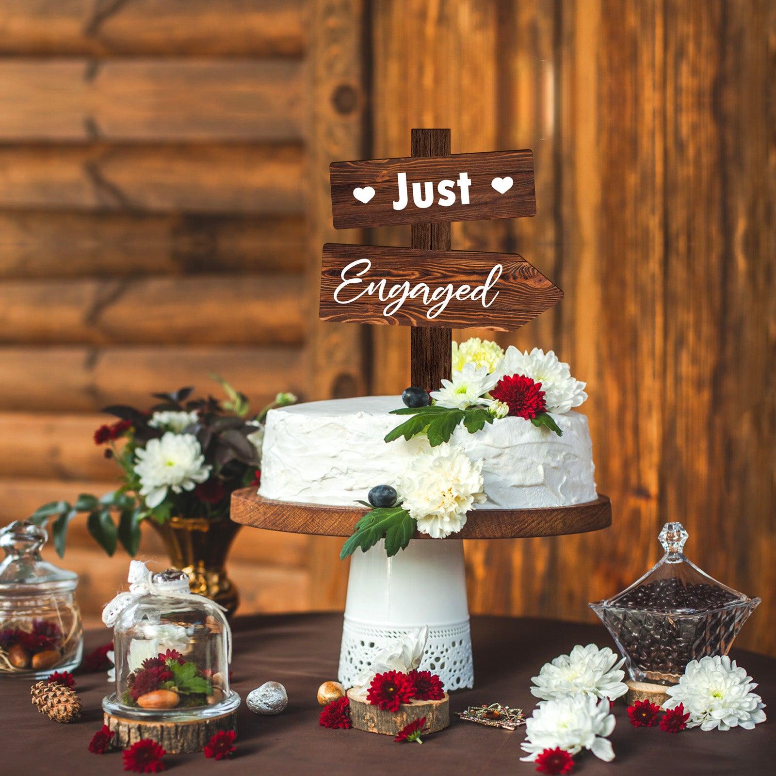 Gyufise - Decorazioni per cupcake con scritta We 're Engaged, in oro glitterato, per matrimonio, fidanzamento, feste, decorazioni per torte