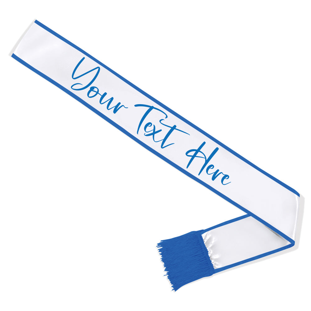 Personalized Glitter Sash - Custom Text Sash 3.74" Wide X 33.5" Long For Birthdays, Bridal, Events